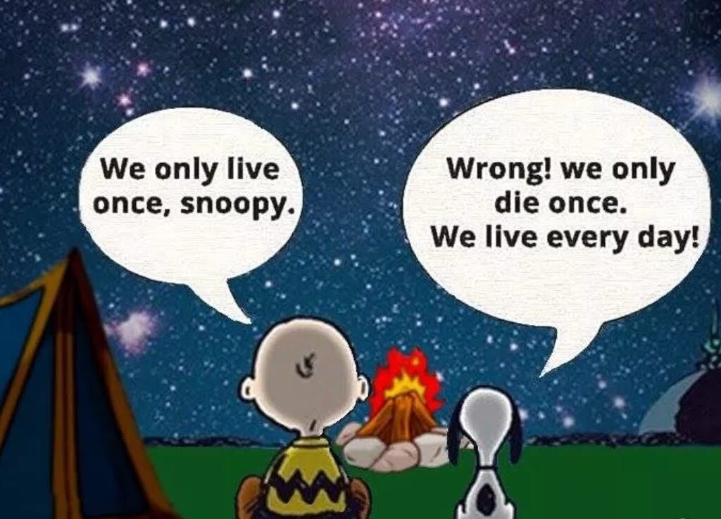 You only die once! Live life to the fullest!!