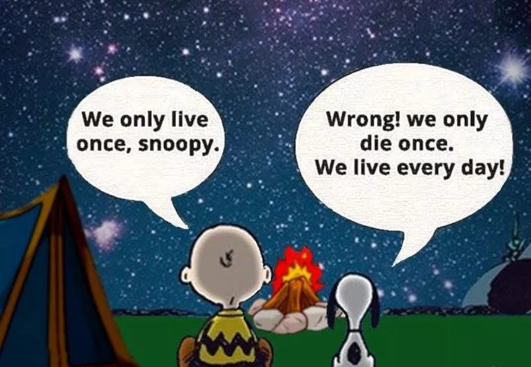 You only die once! Live life to the fullest!!