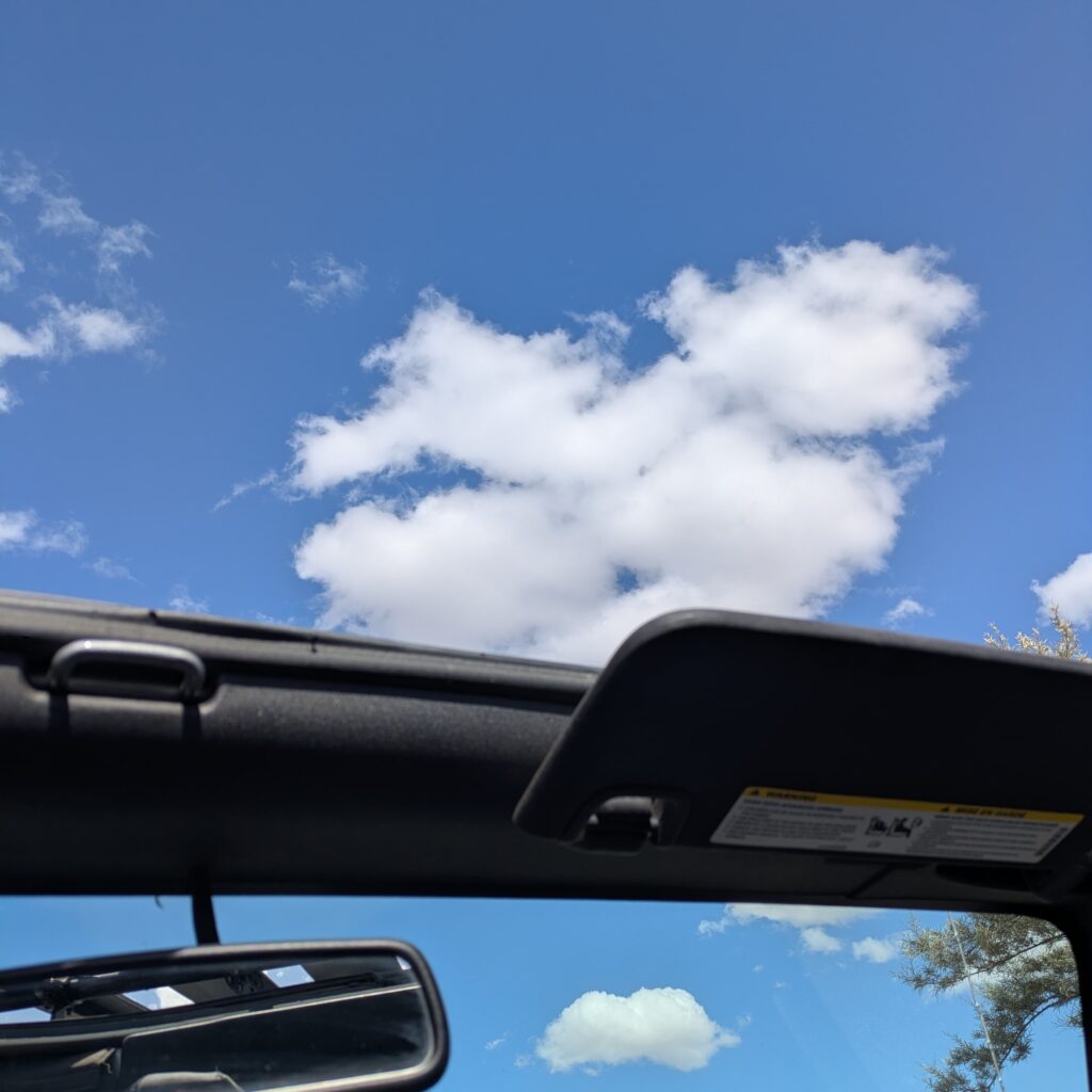 Jeep roof off – Arizona blue skys and cool weather!