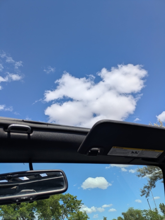 Jeep roof off - Arizona blue skys and cool weather!